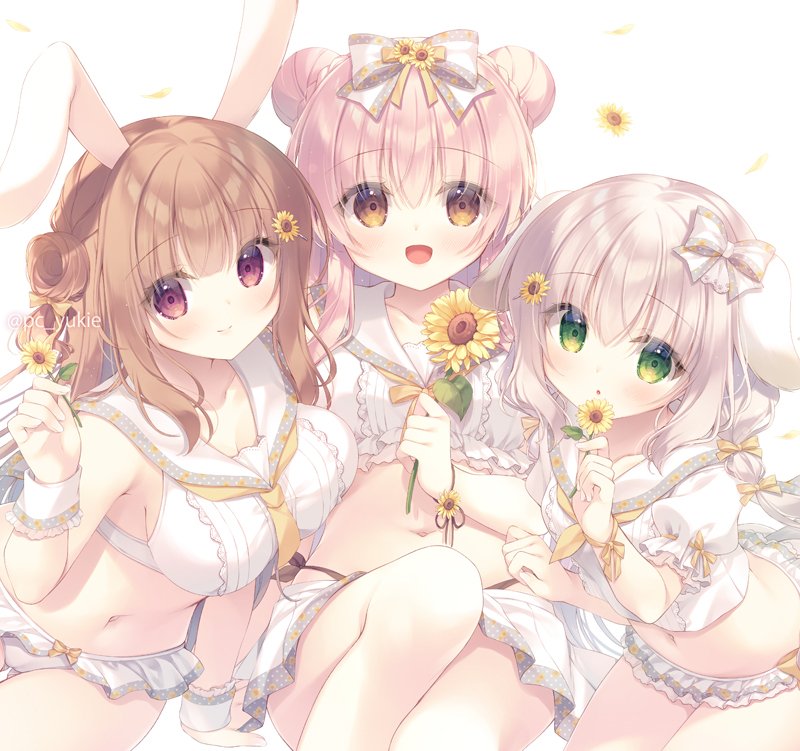 原创 ゆき恵 兽耳 水着 Breasts 棕色眼 茶发 Cleavage