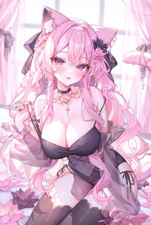 alllisso,nymphelia,独立虚拟YouTuber,兽耳,lingerie,猫耳,胖次,看穿,丝袜,脱衣