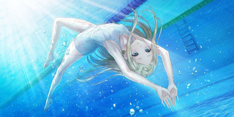 森崎アレシア_優 岸田メル 金发 Breasts 泡泡 全身 游戏CG 绿色眼