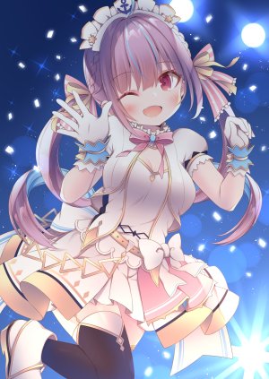 湊あくあ,Hololive,cleavage,Stockings,黑丝