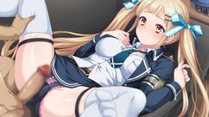 goddess_kiss,原创,金发,脸红,露胸,censored,发饰,nude,胖次,短裙,黑丝,结发,双马尾,下着,制服,白丝,黄色眼
