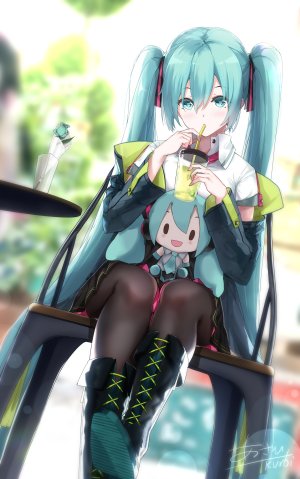 初音ミク,VOCALOID,k.syo.e+,前发,黑丝,holding,长发,长袖,迷你短裙,rose,衬衫,短裙,双马尾