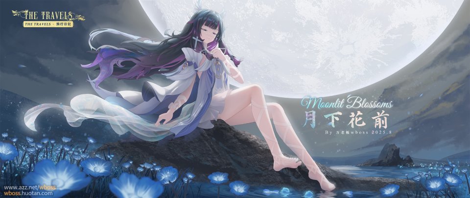 原神 コロンビーナ 万老板 Single 长发 前发 Highres 黑发