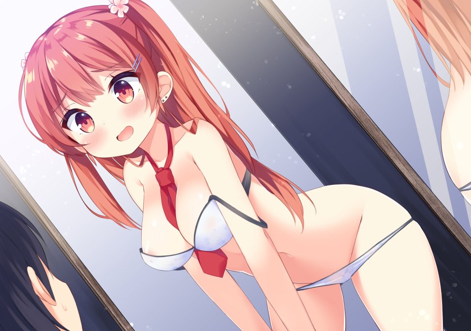 三村ざじゃ 原创 Bra 露脐 胖次 下着 Cropped Reflection