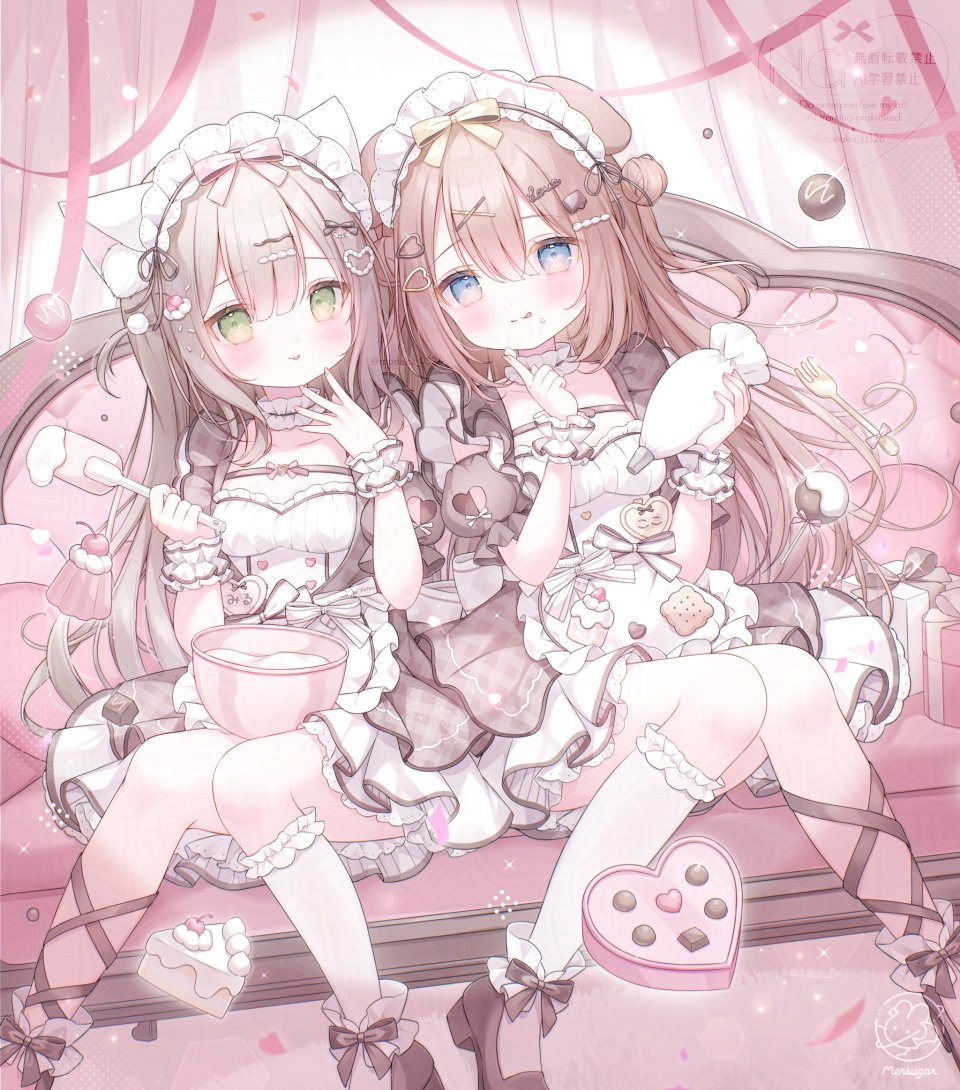 原创 Omochi_Monaka 兽耳 围裙 碧眼 脸红 Breasts 茶发