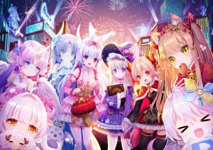 M.vv,MimikkoUI,兽耳,兔耳,cleavage,连衣裙,黑丝,魔女
