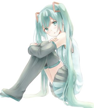 VOCALOID,初音ミク,riri,single,長身像,脸红,视线正对,前发,開いた口,双马尾,全身,tattoo,少女,短裙,发饰