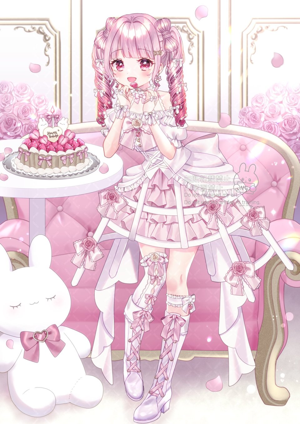 Itsuki_Arisa 独立虚拟YouTuber あでりーぬ 露肩 脸红 花束 项圈 连衣裙