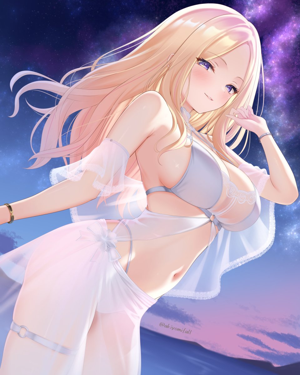 Akiei 十王星南 学园偶像大师 偶像大师 水着 Garter 看穿 泳装