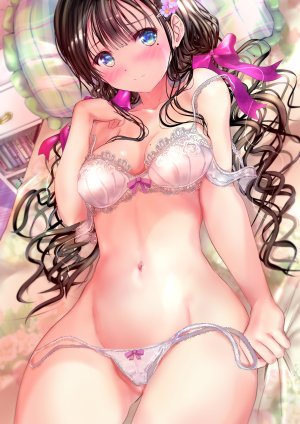緒方てい,bra,lingerie,panty_pull
