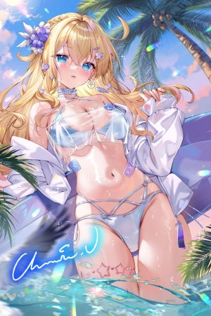水着,garter,看穿,泳装,tattoo,湿身