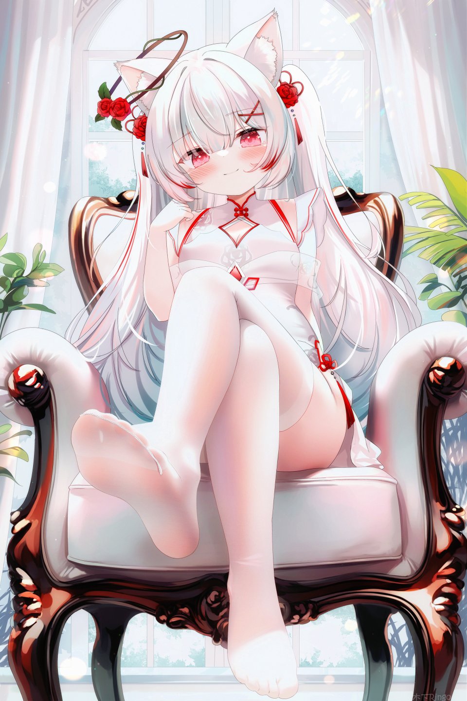 木下Ringo 原创 汉服 连衣裙 发饰 丝袜 白丝 兽耳