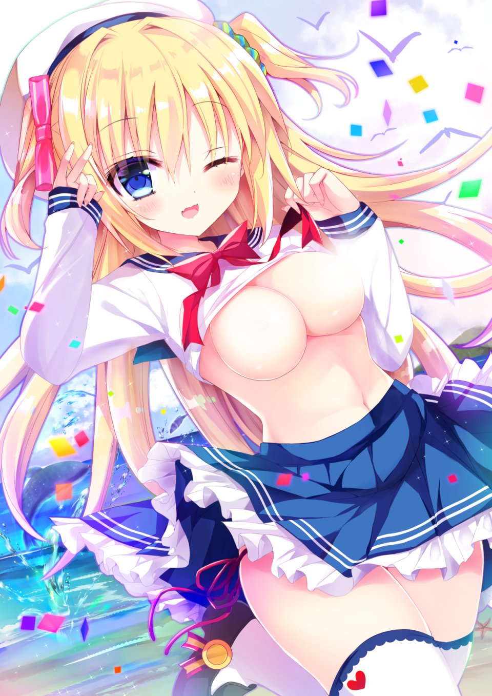 原创 師走ほりお 动物 金发 碧眼 脸红 Breasts 长发