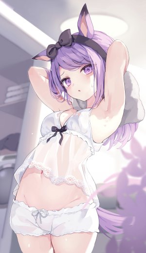 目白麦昆,赛马娘_Pretty_Derby,兽耳,lingerie,看穿