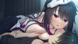 羽純りお,Yuzusoft,天使☆纷扰,星河かぐ耶,游戏CG,巫女,黑发,breasts,巨乳,脸红