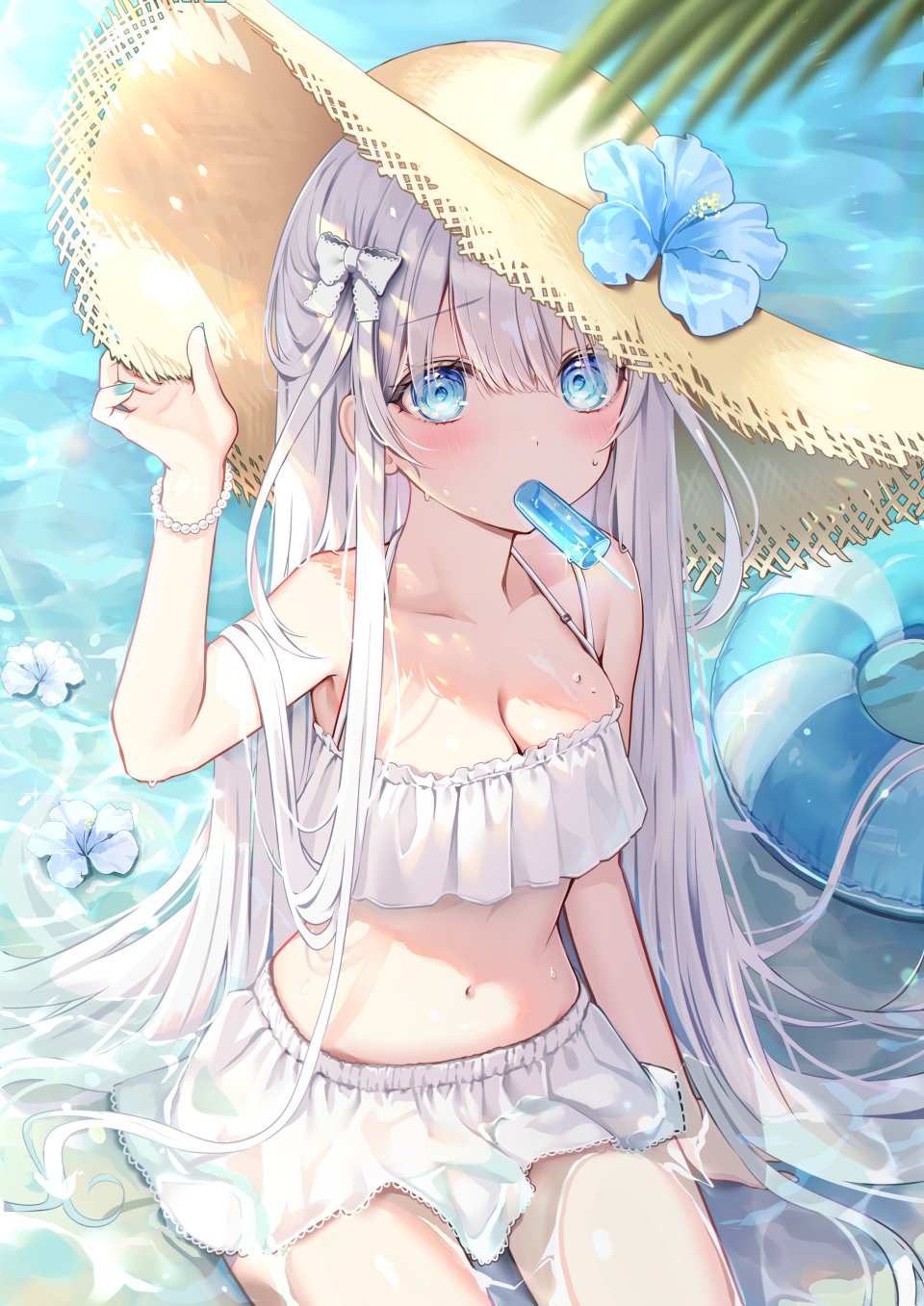 Fuyoyo 原创 露肩 水着 碧眼 脸红 手镯 Breasts
