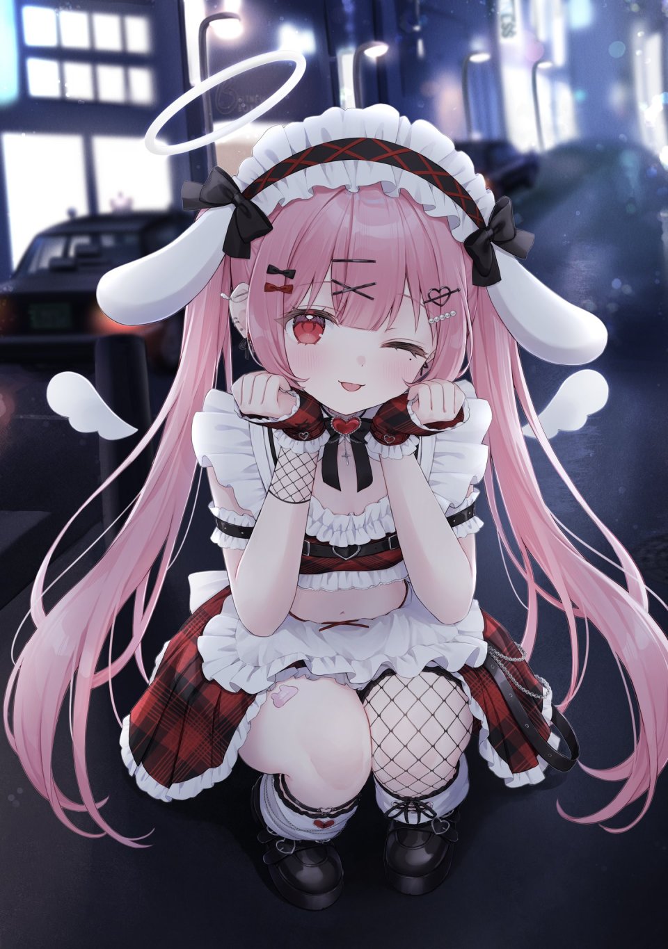 Amatsuka_Eru 独立虚拟YouTuber 茶乃ひより 兽耳 围裙 全身 手套 光晕