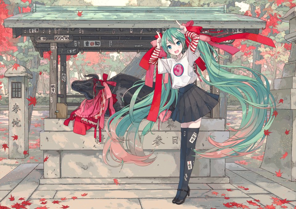 VOCALOID 初音ミク Ixima Single 视线正对 Highres 前发 双马尾