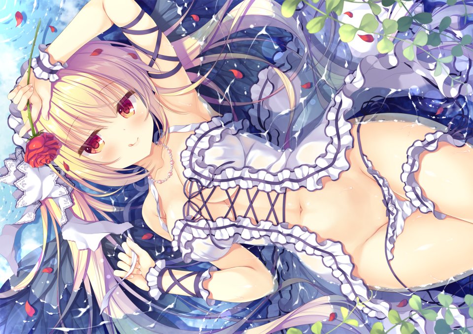 鷹乃ゆき 原创 金发 脸红 长发 露脐 胖次 Rose