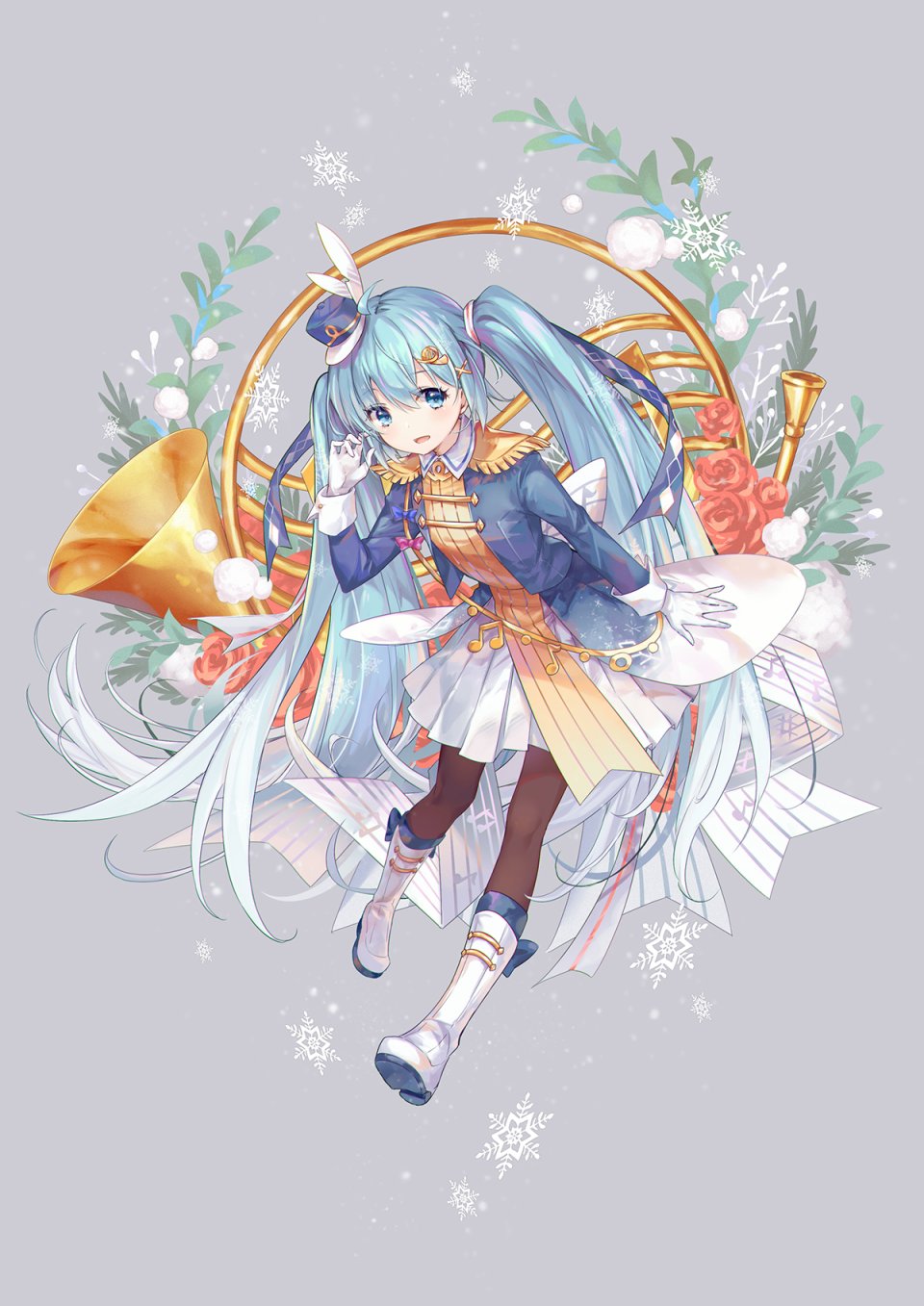 VOCALOID 初音ミク 雪ミク 雪ミク2020 Ouu_Min Single 長身像 碧眼