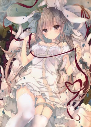 狗神煌,necotoxin,兽耳,兔耳,cleavage,连衣裙,Stockings,夏装,黑丝