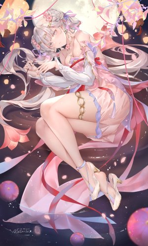 么赖赖,今汐,鸣潮,汉服,garter,No-Bra,看穿