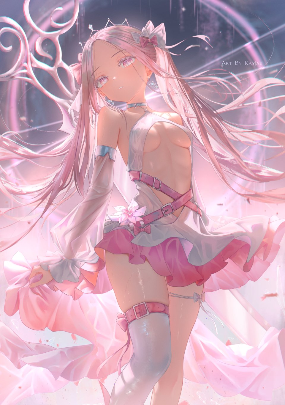 Kayjae 连衣裙 Garter 萝莉 No-Bra 看穿 掀裙 丝袜