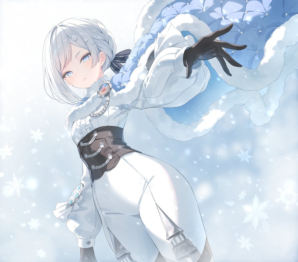 アーケシュフース城 Oshiro_Project:re Snow_Is 碧眼 Bodysuit 三股辫 Breasts 手套