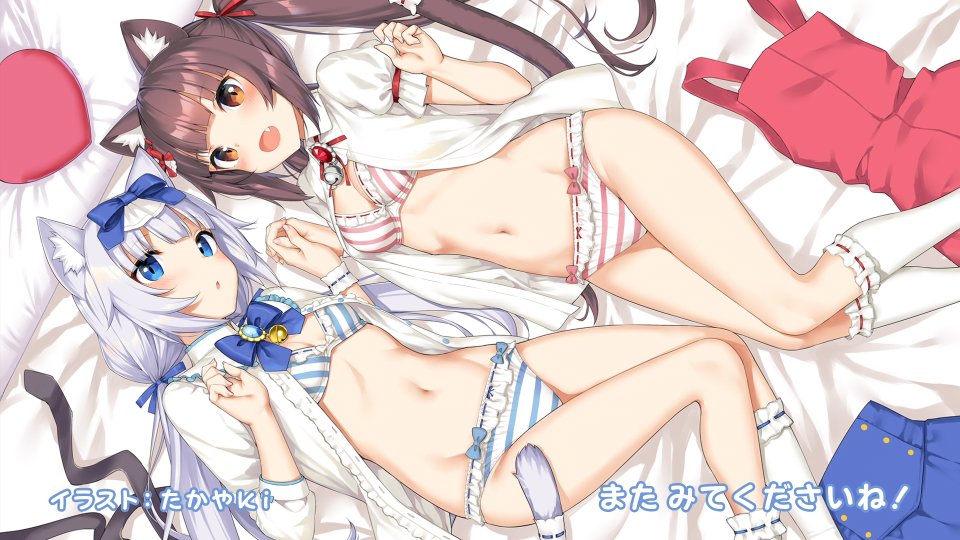 TakayaKi 巧克力 香子兰 ネコぱら 兽耳 Bra Endcard 猫耳