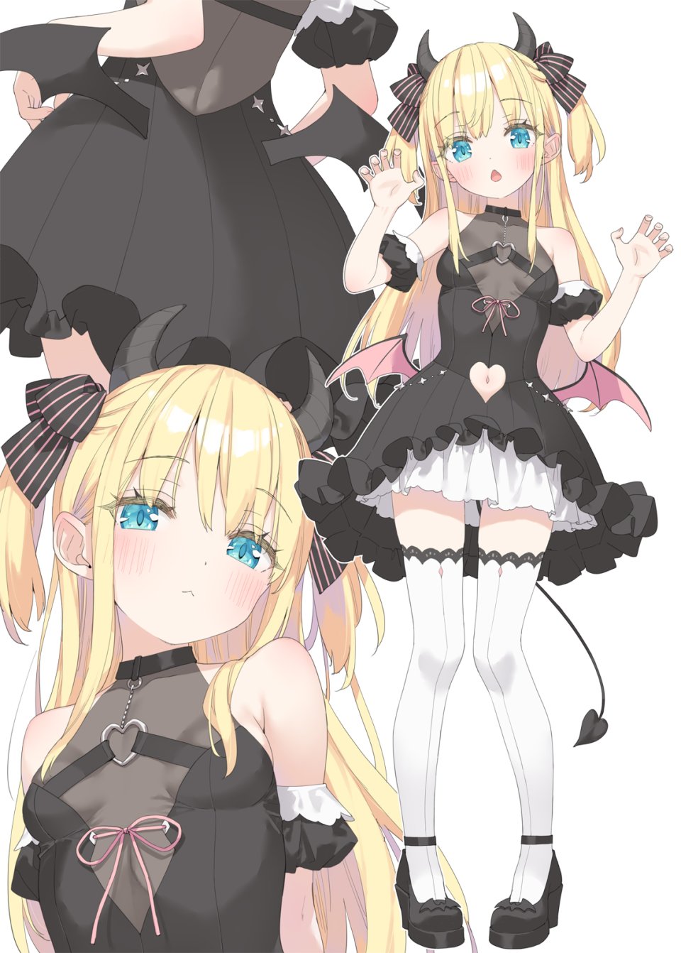 Peko 霜月ポトフ 恶魔 连衣裙 萝莉 No-Bra 看穿 丝袜
