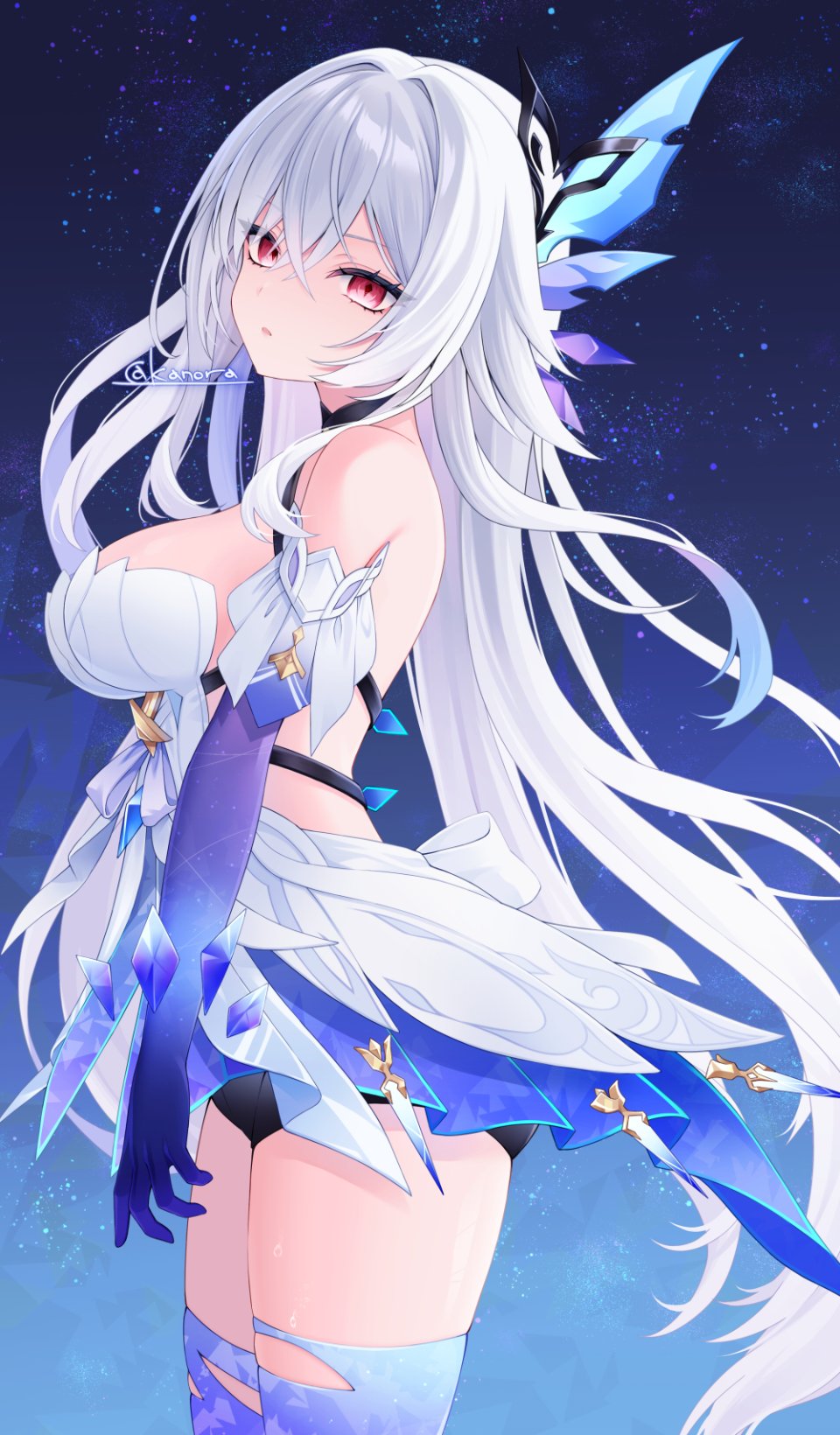 Kanora スカーク 原神 露肩 Breasts 连衣裙 長手袋 手套