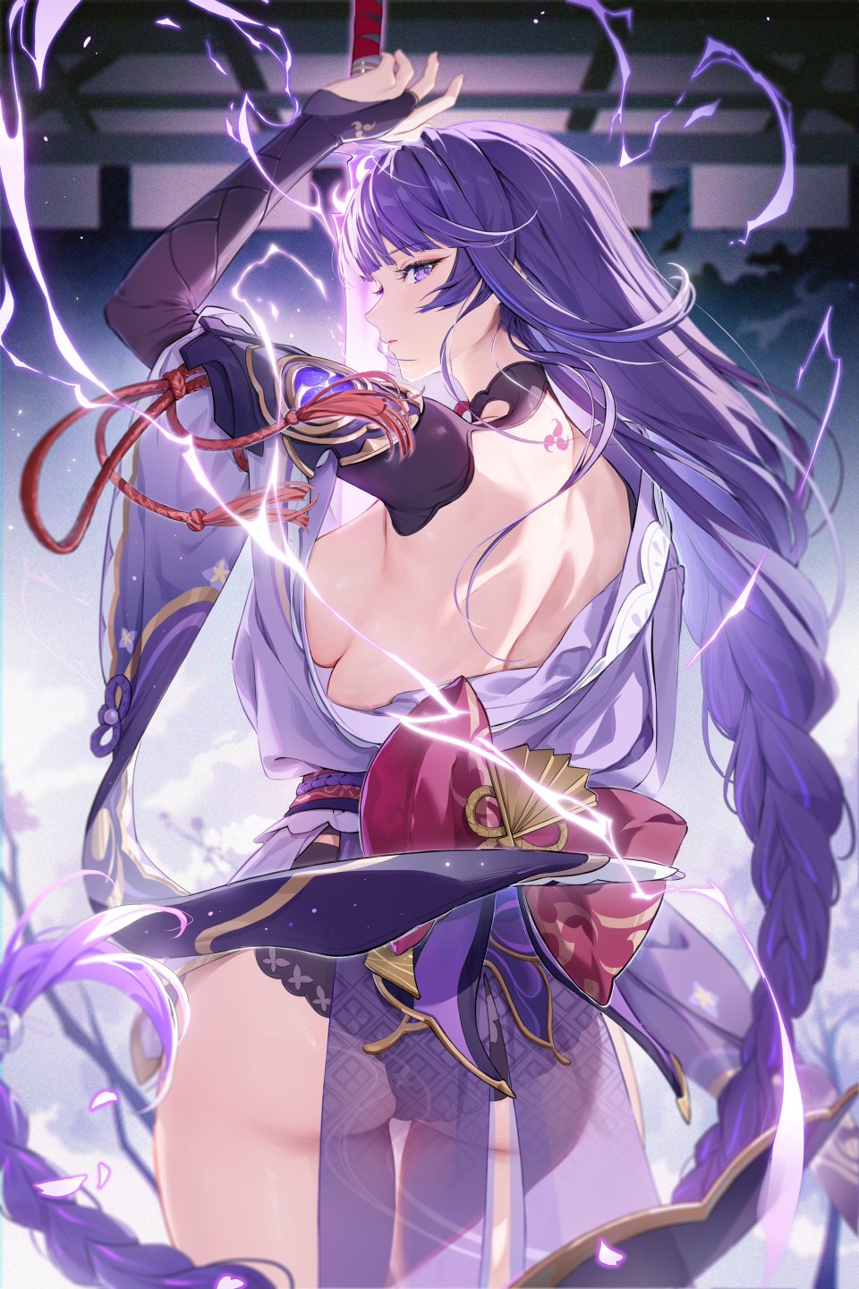 ほうき星 原神 雷電将軍 三股辫 发饰 和服 オビ 胖次