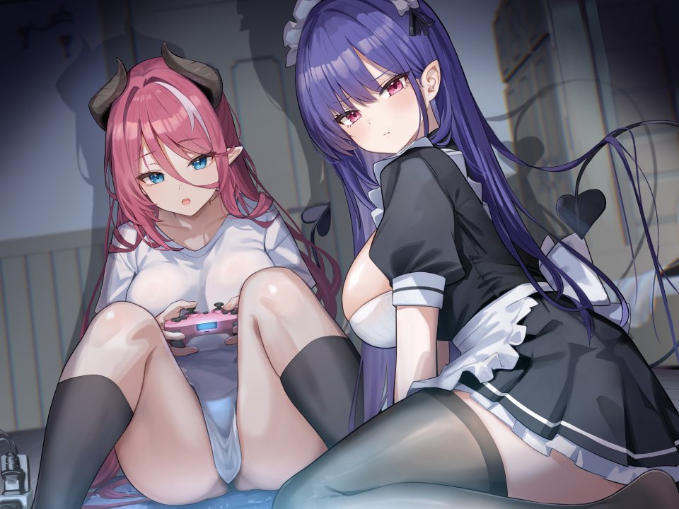Kihou_No_Gotoku_Dmc 恶魔 女仆 No-Bra 胖次 尖耳 掀裙 丝袜
