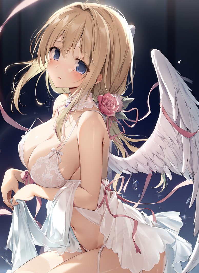 Karory 原创 露肩 金发 碧眼 脸红 Bra Breasts