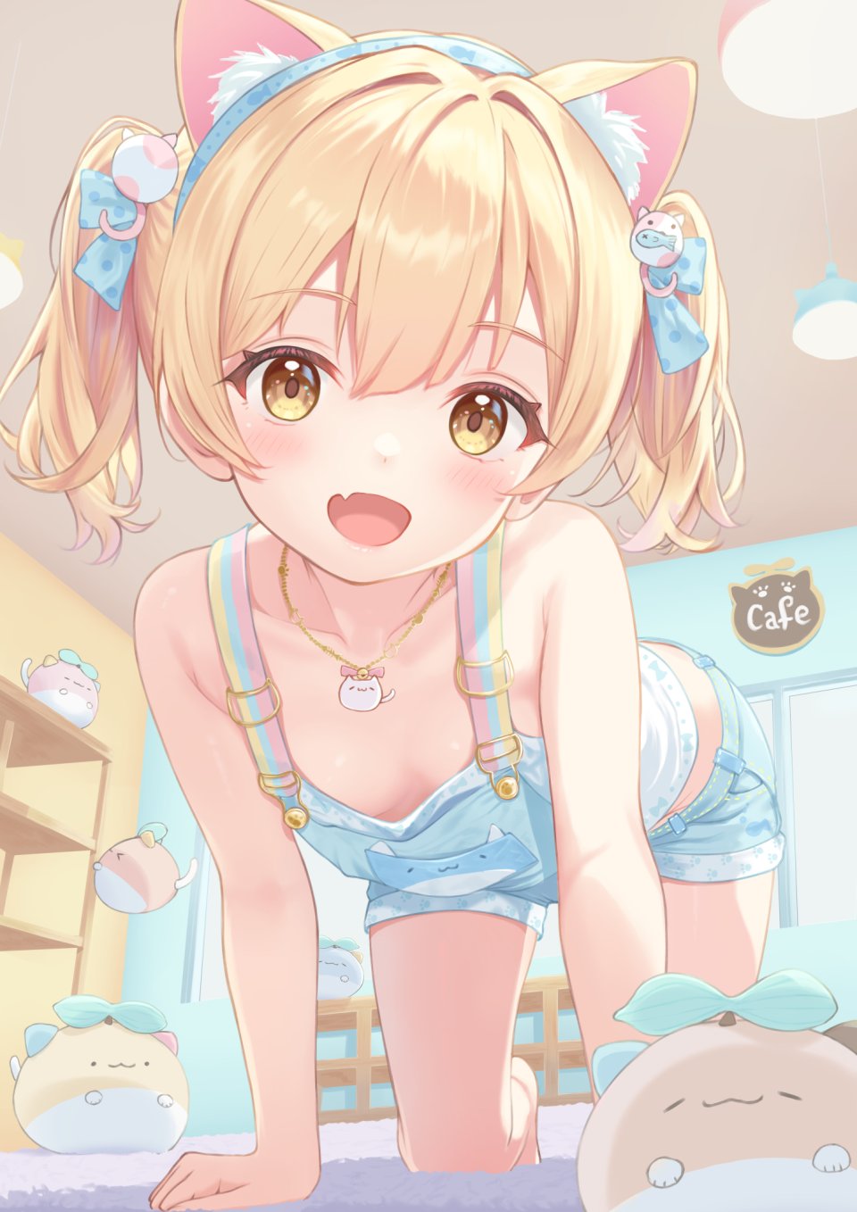 夕奈れぶん 兽耳 萝莉 猫耳 No-Bra