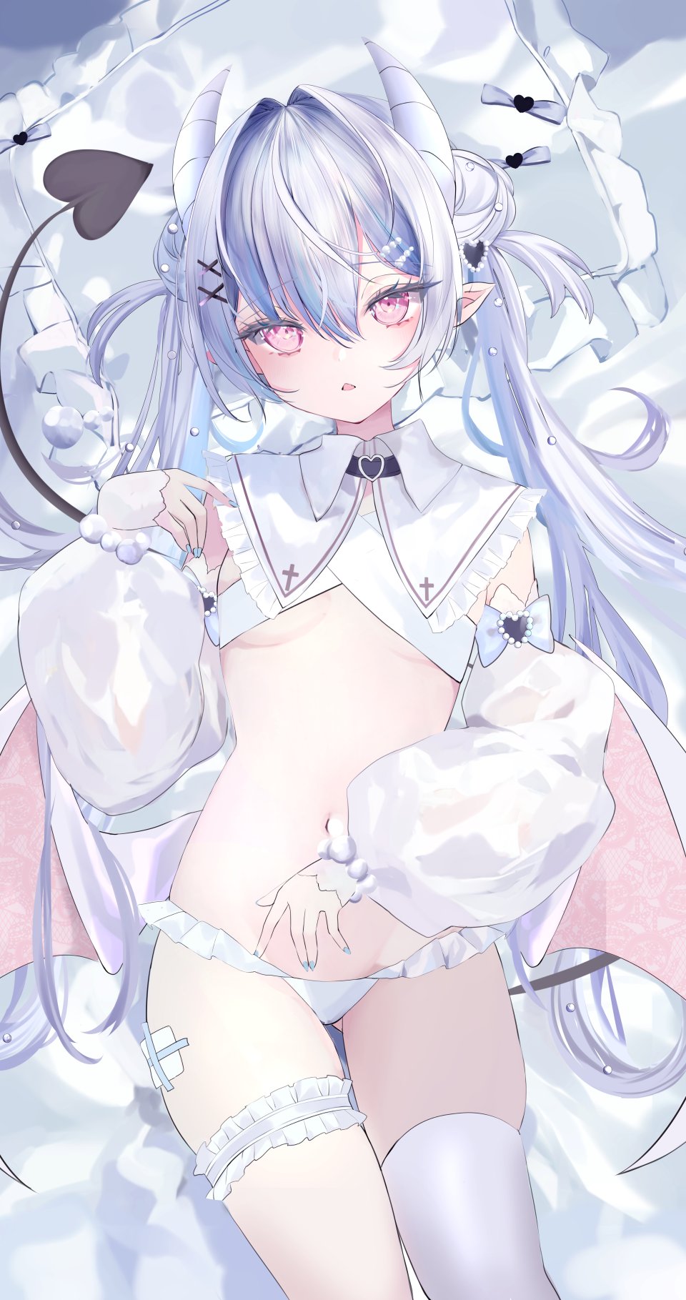Moemoepiano 恶魔 Garter 萝莉 No-Bra 胖次 尖耳 看穿