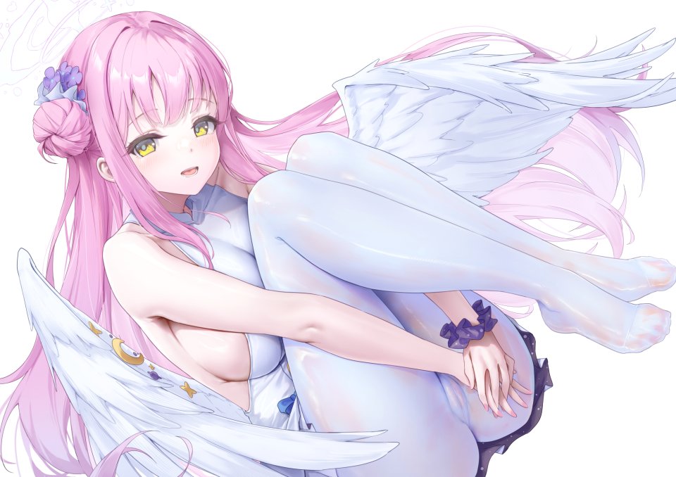 聖園ミカ 蔚蓝档案 Xfate Breasts 连衣裙 包子頭 光晕 长发