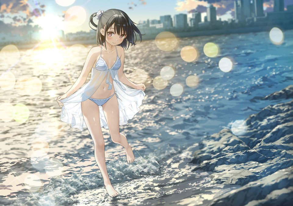 Kantoku 雫 水着 萝莉 看穿 掀裙 泳装