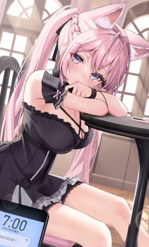 thomas_8000,博衣こより,Hololive,兽耳,连衣裙,No-Bra