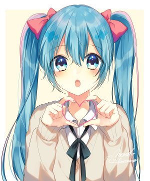 VOCALOID,初音ミク,かなめもにか,长发,single,長身像,视线正对,前发,碧眼,双马尾,青发,少女