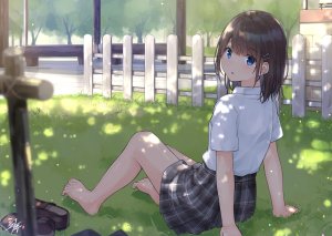 みこフライ,女の子,オリジナル,制服,裸足,制服裸足,JK