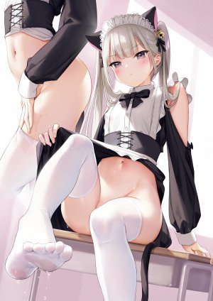 mignon,兽耳,bottomless,女仆,猫耳,nopan,看穿,掀裙,丝袜,湿身