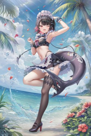 poi氵,エレン・ジョー,女孩子,少女,魅惑的大腿,绝区零,女仆,泳装