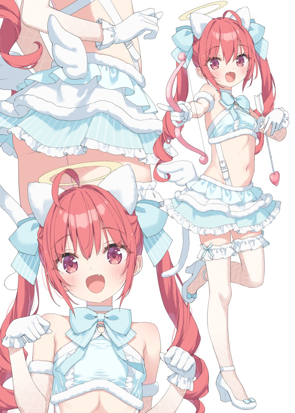 Peko 葉月ワトラ 天使 兽耳 萝莉 猫耳 No-Bra 掀裙