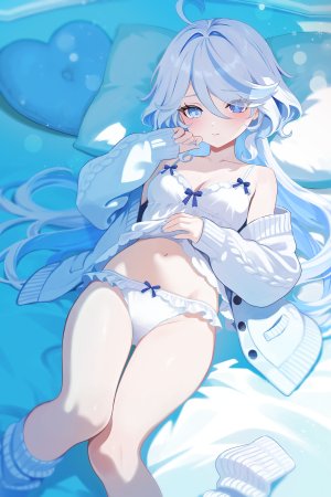 芙宁娜,原神,lingerie,胖次,针织衫