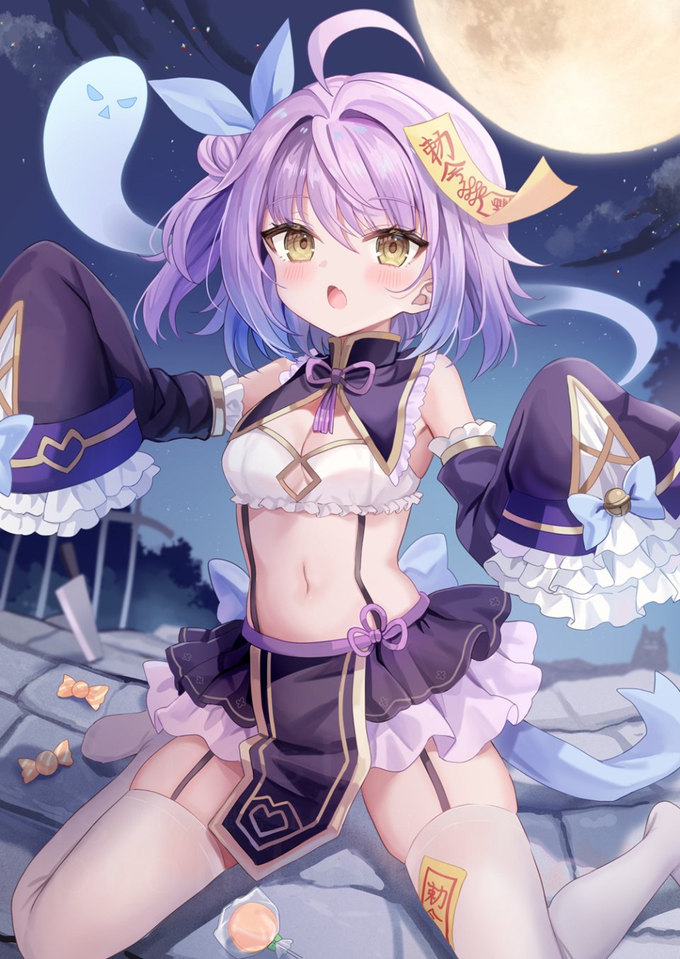 原创 Retsuto 呆毛 露肩 Breasts Cleavage 幽魂 包子頭