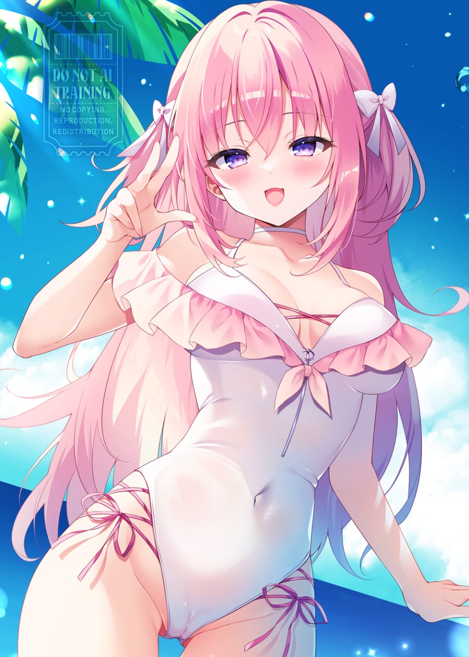 原创 透月ハジメ 露肩 海滩 脸红 Breasts Cameltoe 项圈