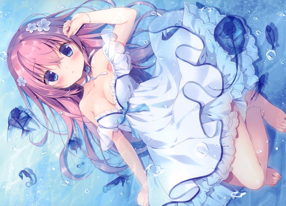 宮坂みゆ 原创 动物 裸足 碧眼 脸红 胸部 泡泡