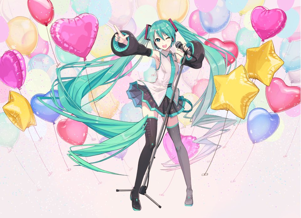 VOCALOID 初音ミク Ixima Single 视线正对 Highres 前发 開いた口