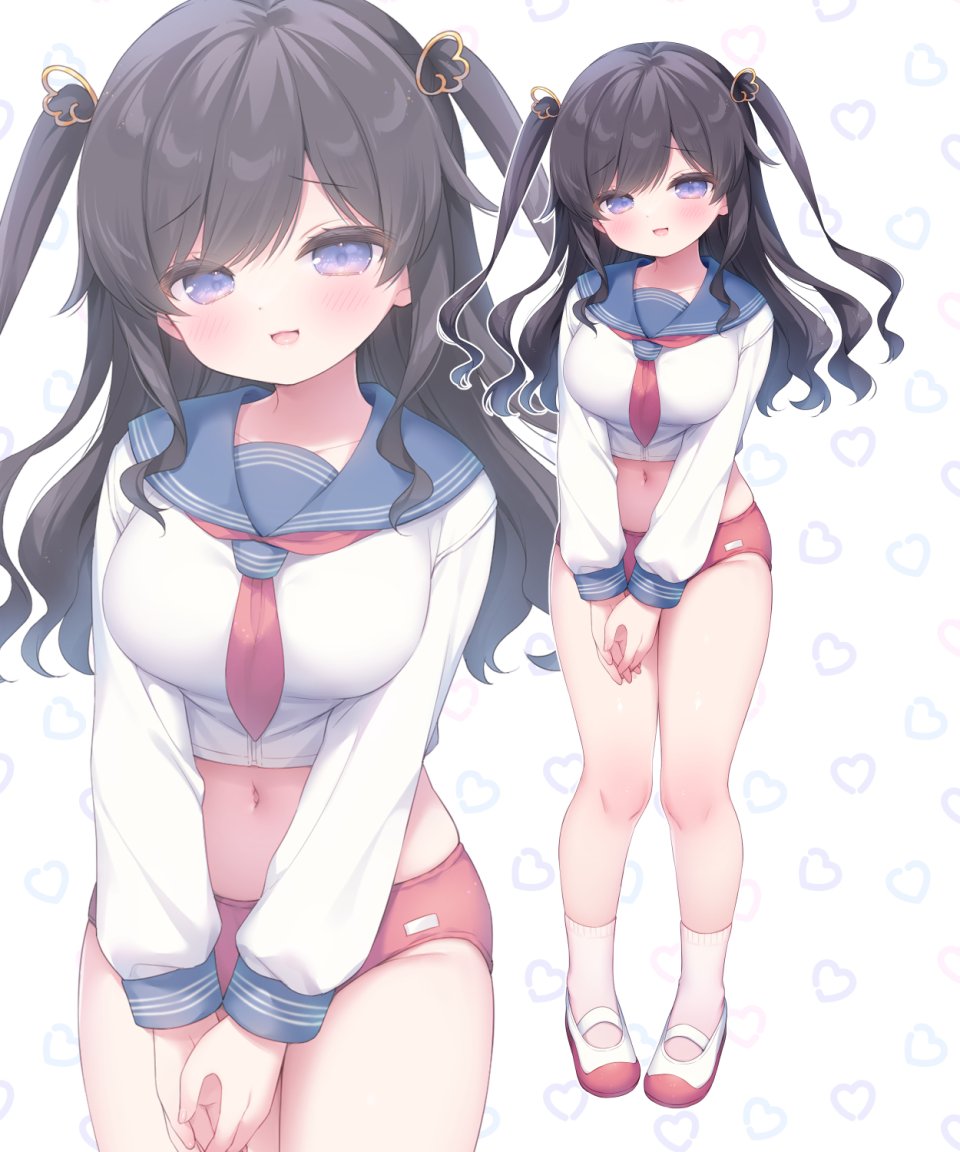 原创 Mayumani 黑发 碧眼 脸红 Breasts 发饰 长发